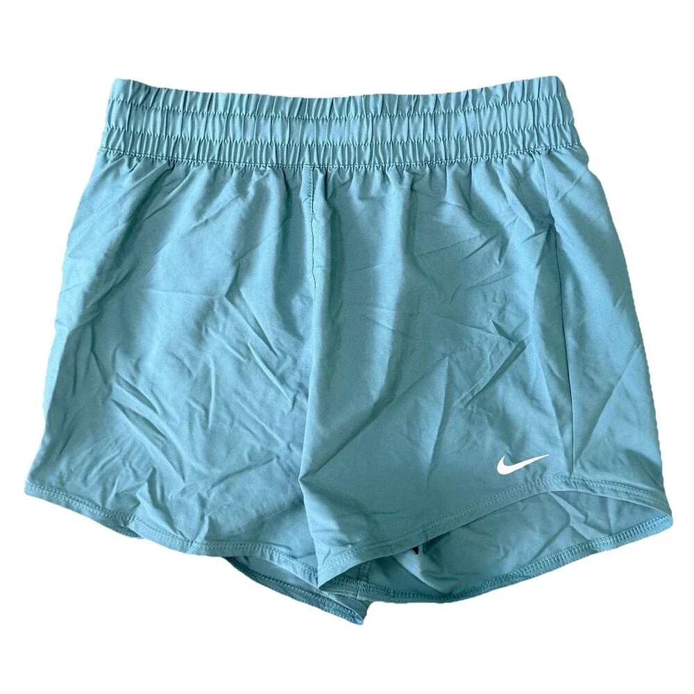 NWT‎ Nike One Dri-FIT High-Waisted Girls Lg Shorts Green Woven Training Short